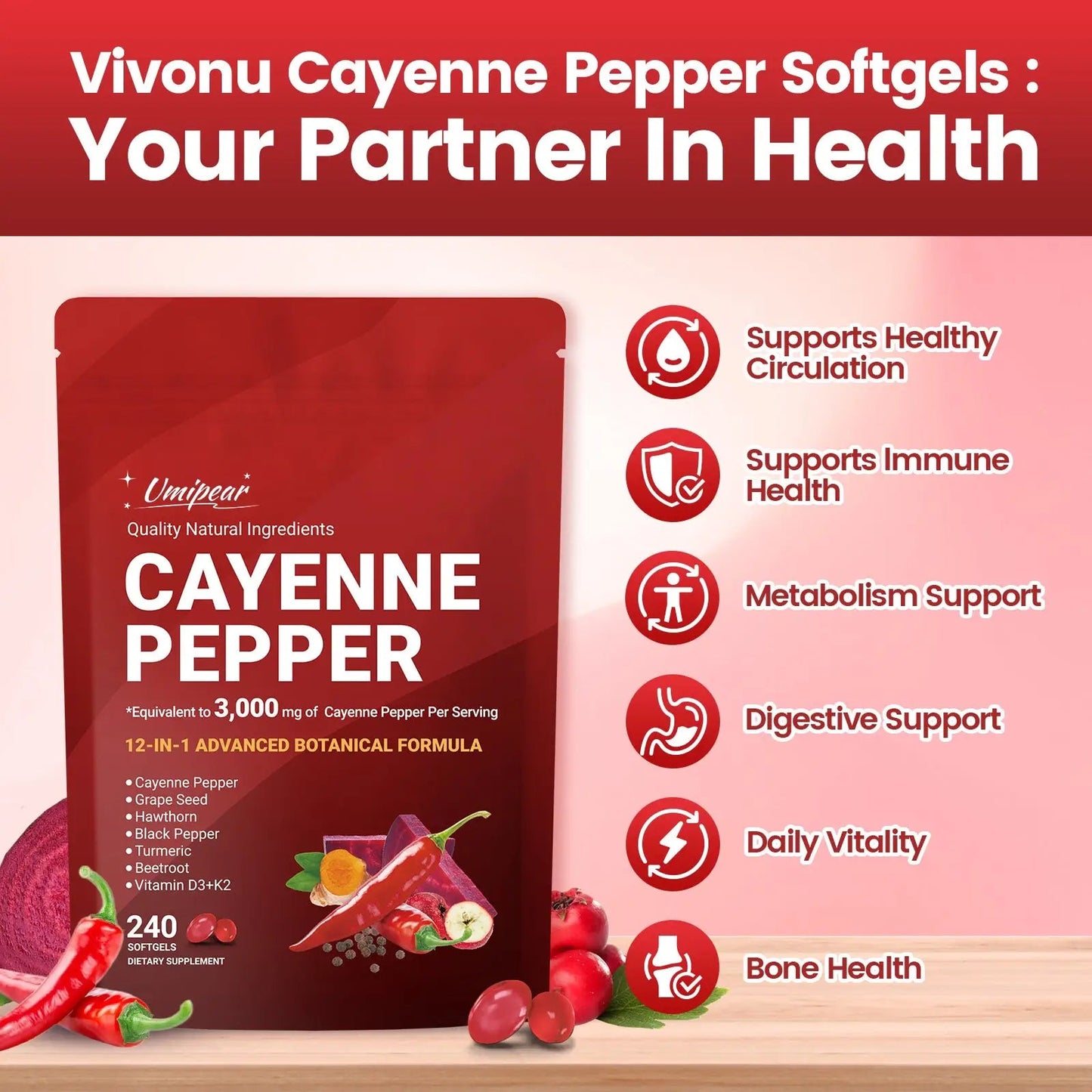 Miasaki Cayenne Pepper Softgels